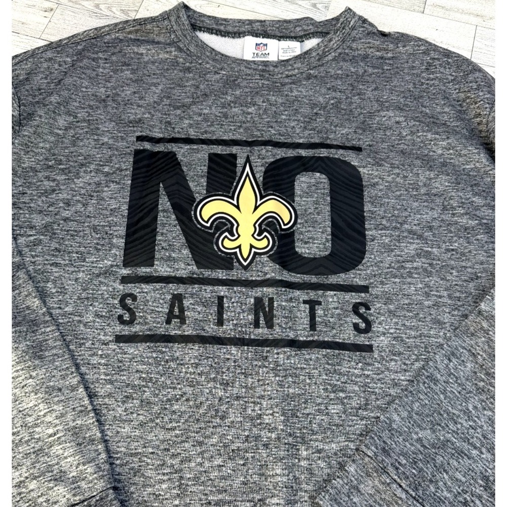 New Orleans Saints Crewneck Sweatshirt Women's Size LARGE Gray NFL Team Apparel